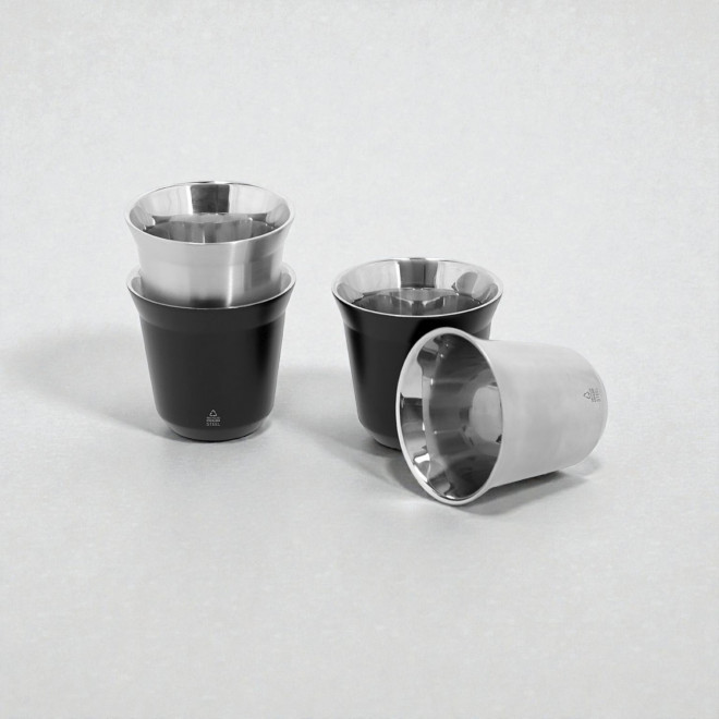 SET TASSES EN ACIER 80ML PERSONNALISABLE 'TEDOK'