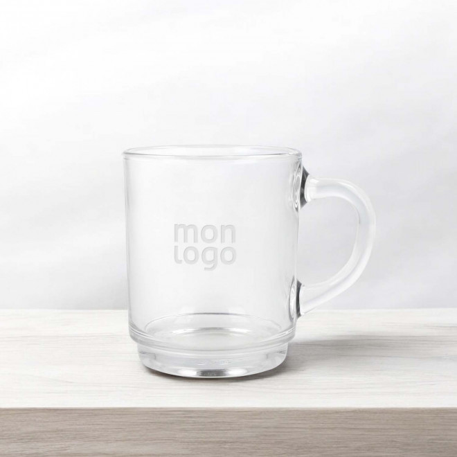 MUG EN VERRE PERSONNALISE 260ML 'SENSA MIF'