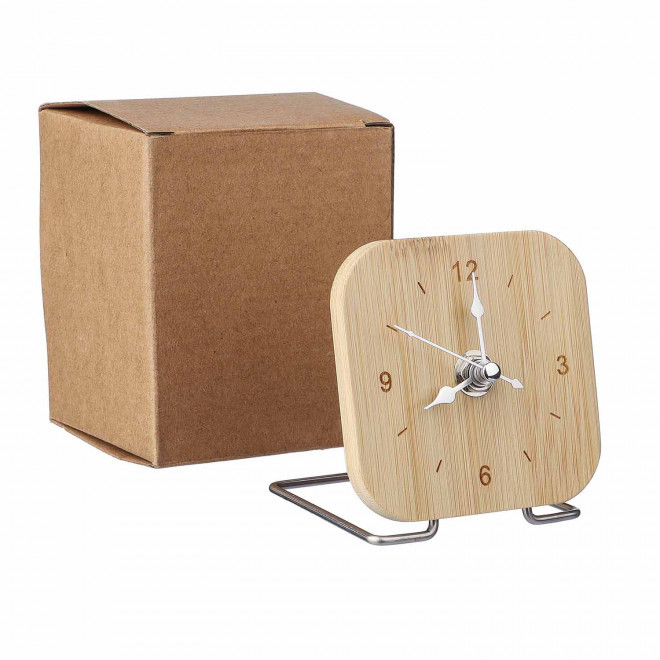 HORLOGE DE BUREAU PERSONNALISEE EN BAMBOU 'RELOJ' 