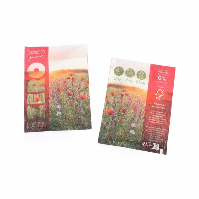 SACHET DE GRAINES PERSONNALISABLE ZERO PLASTIQUE 'RECOL'