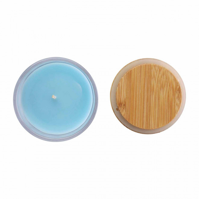 BOUGIE PERSONNALISABLE COUVERCLE BAMBOU 'BANILA COLOR'