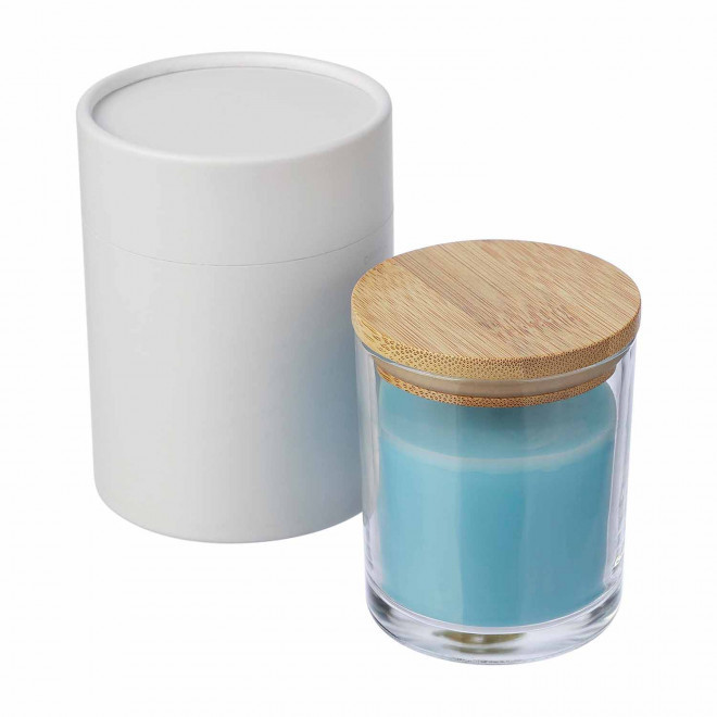 BOUGIE PERSONNALISABLE COUVERCLE BAMBOU 'BANILA COLOR'