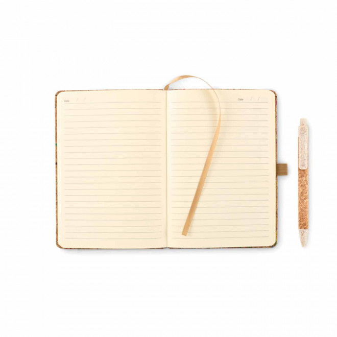 CARNET ET STYLO EN LIEGE PERSONNALISABLE 'CORCHI'