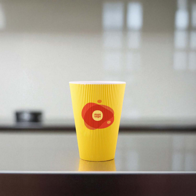 GOBELET CANNELE 40CL PERSONNALISABLE 'CUP WAVE' 