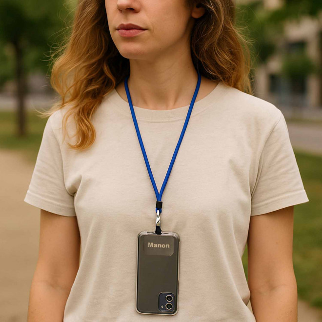 TOUR DE COU TELEPHONE PERSONNALISABLE 'MOBILA COLOR RPET'