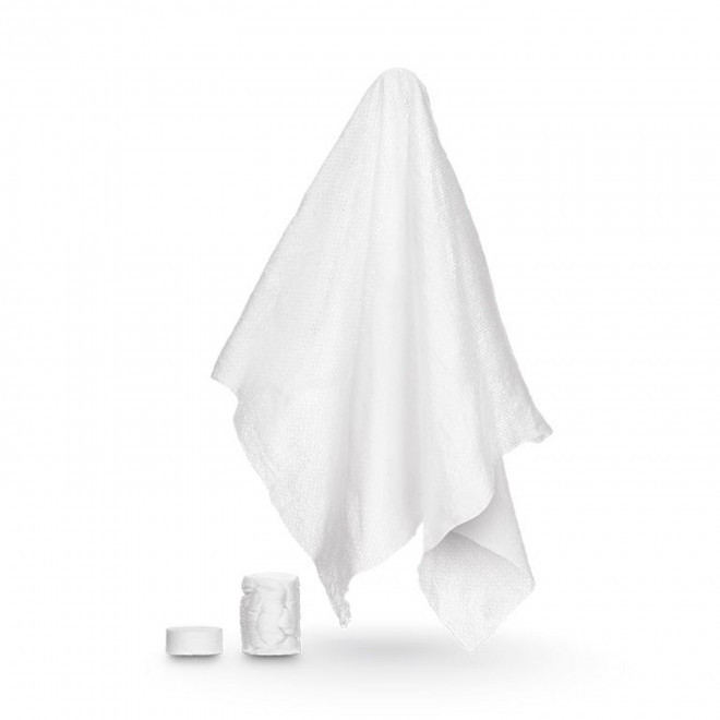 TUBE PERSONNALISABLE 8 LINGETTES COMPRESSÉES 'TEMIZ'