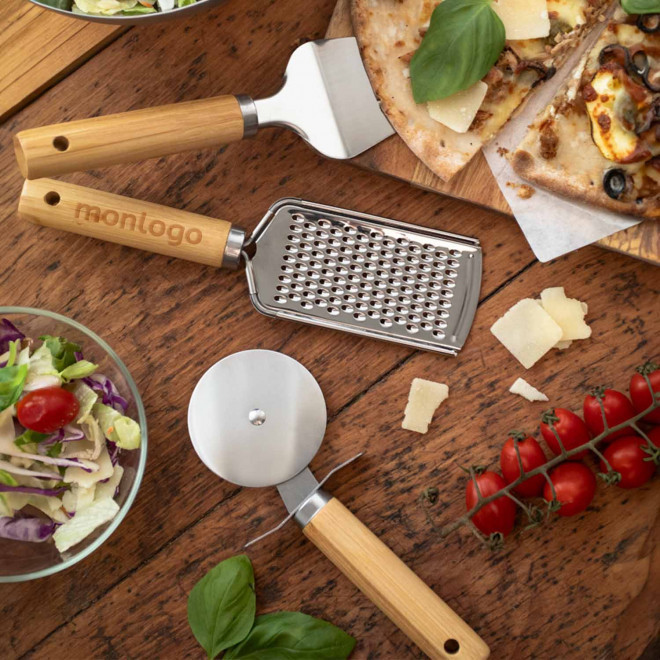 SET PERSONNALISABLE USTENSILES PIZZA 'ATTERA'