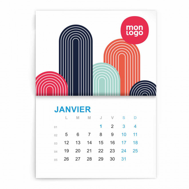 CALENDRIER MURAL AGRAFES RECYCLE PERSONNALISABLE 'ALMANI'