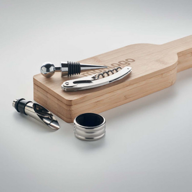 SET DE VIN PERSONNALISABLE EN BAMBOU 'APERITO'