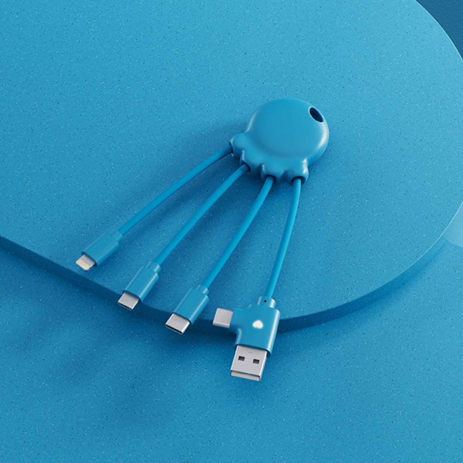 EXP 72H   CABLE DE CHARGE 3 EN 1 PERSONNALISABLE 'OCTOPUS OBP' 