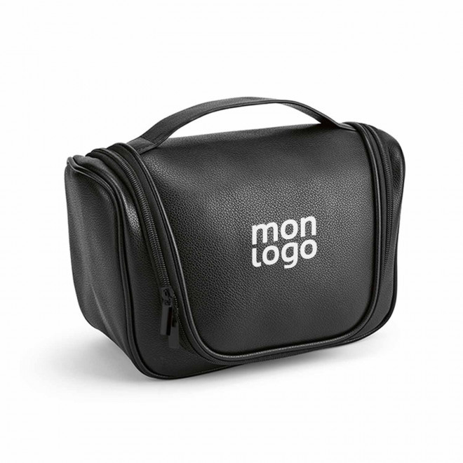 TROUSSE DE TOILETTE CUIR RECYCLE PERSONNALISABLE 'YUNA'