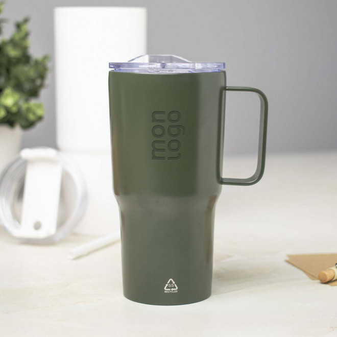 MUG ISOTHERME PERSONNALISE EN ACIER 600ML 'TENDENZI INOX'