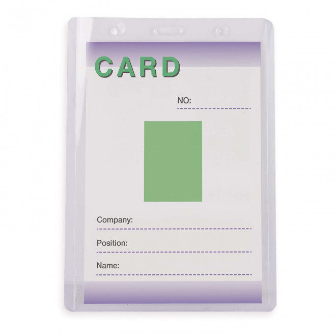 PORTE BADGE PUBLICITAIRE PVC 3 TROUS 'BULA'