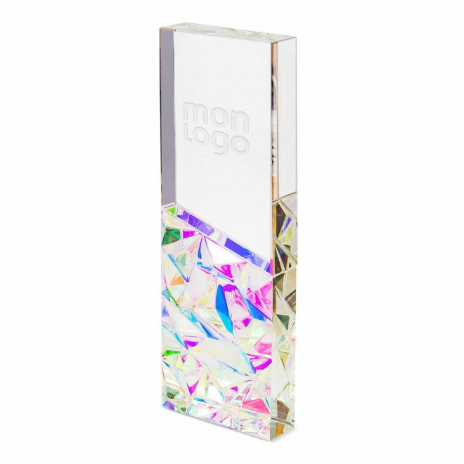 TROPHEE PERSONNALISABLE EN VERRE 'WAHOU RECTANGLE'