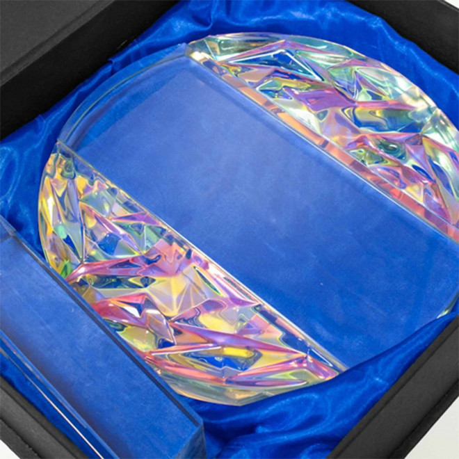 TROPHEE PERSONNALISABLE EN VERRE 'WAHOU ROND'