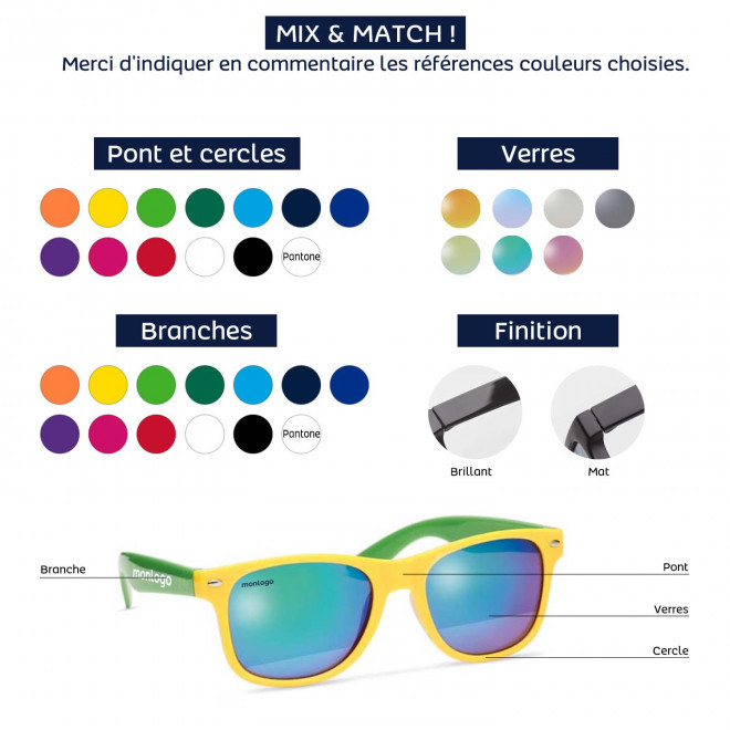 LUNETTES DE SOLEIL PERSONNALUSABLES SUR MESURE 'TARLA'