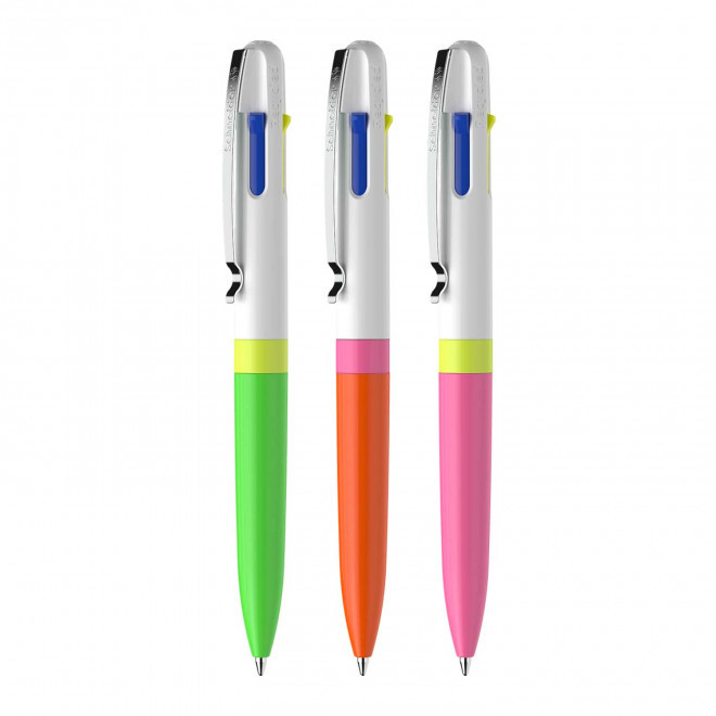 STYLO 4 COULEURS PERSONNALISABLE MIX&MATCH 'TAKE 4 NEON'