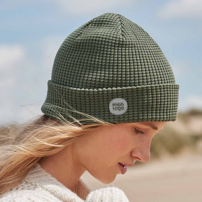 BONNET PERSONNALISE MAILLE NID D'ABEILLE 'WAFFLA'