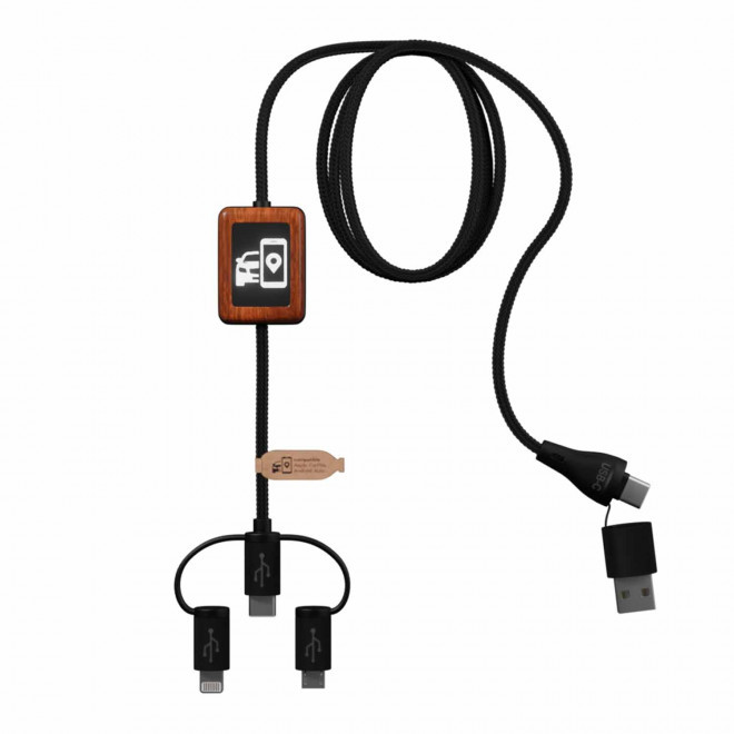 CÂBLE PERSONNALISABLE 3 EN 1 LOGO LUMINEUX 'KIPA CARPLAY'