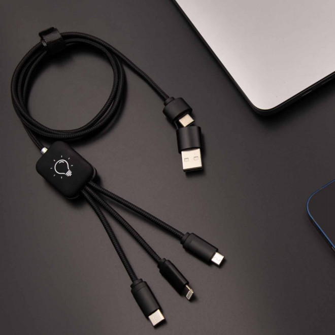 CÂBLE PERSONNALISABLE 5 EN 1 LOGO LUMINEUX 'MERET SMART'