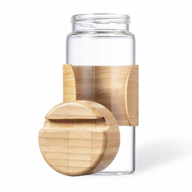 GOURDE VERRE ET BAMBOU PERSONNALISABLE 450 ML 'POSITO'