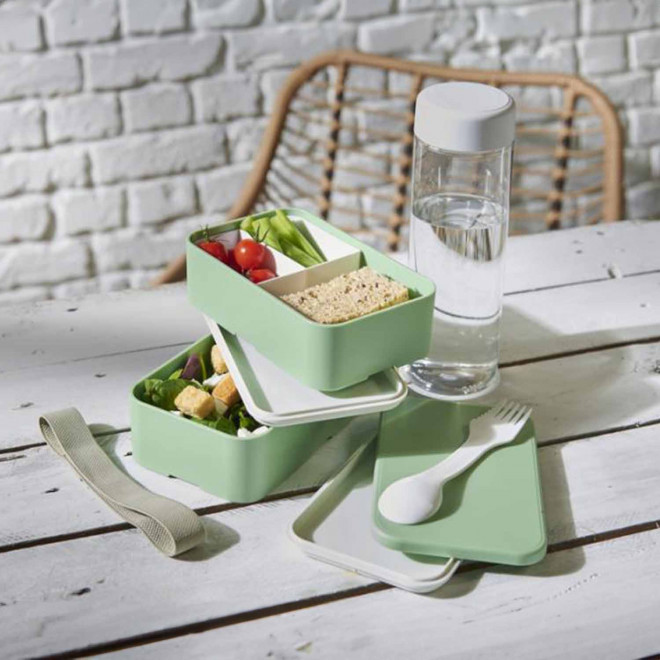 LUNCH BOX BIO PLASTIQUE PERSONNALISABLE 'STROBO DOUBLE'