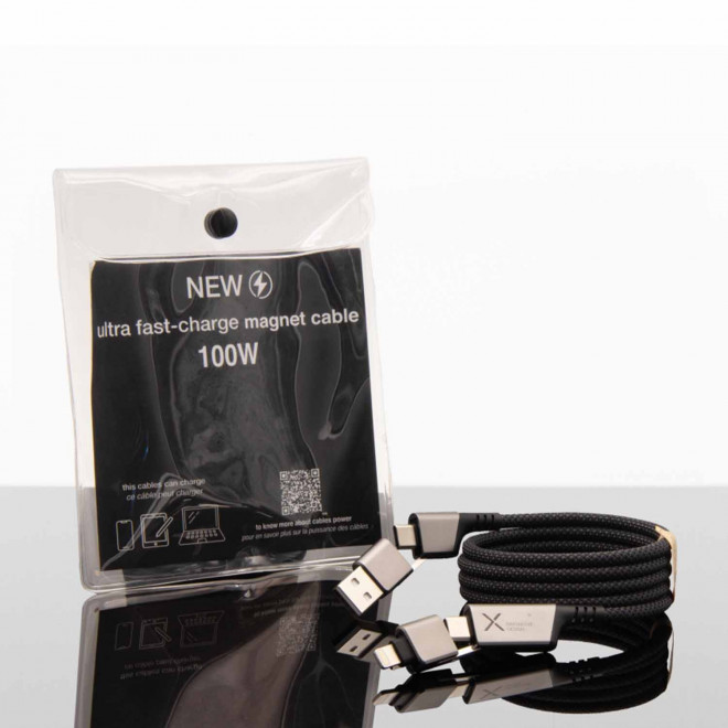 CABLE MAGNETIQUE PERSONNALISE 4 EN 1 100W 'MAGNETY'