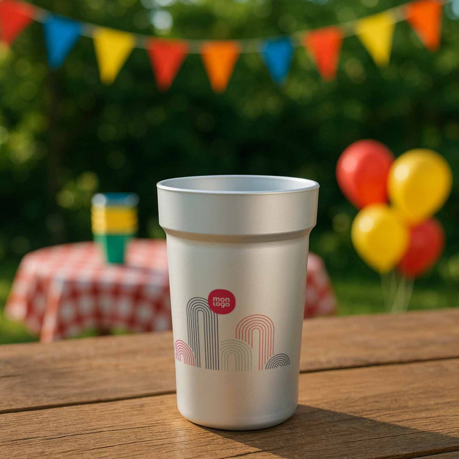 GOBELET PERSONNALISABLE EN ALU RECYCLE 40CL 'VIVERO'