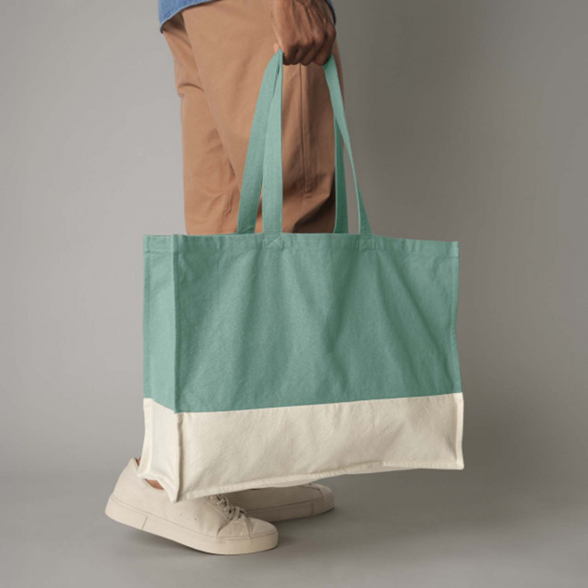 SAC SHOPPING SOUFFLET PERSONNALISE BICOULEUR 'NIKKIE'