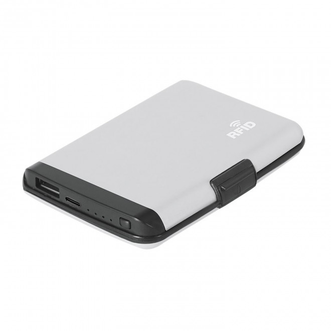 PORTE CARTE POWERBANK PERSONNALISABLE 'TARGETA CONNECT' - argent