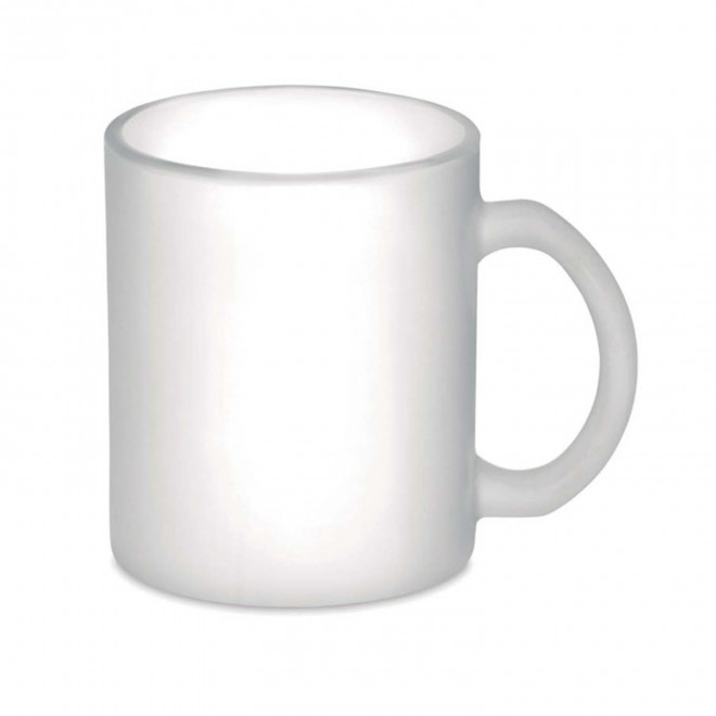 MUG EN VERRE PUBLICITAIRE 'SENSA FULL' - blanc givré