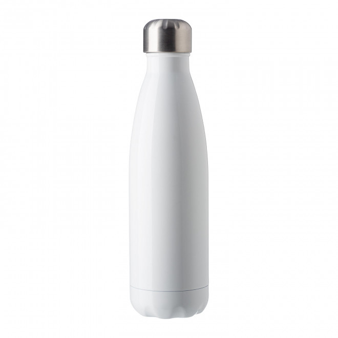 BOUTEILLE EN INOX 650ML PERSONNALISABLE 'BROUDO BRILLANT' - blanc