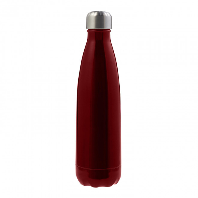 BOUTEILLE EN INOX 650ML PERSONNALISABLE 'BROUDO BRILLANT' - rouge