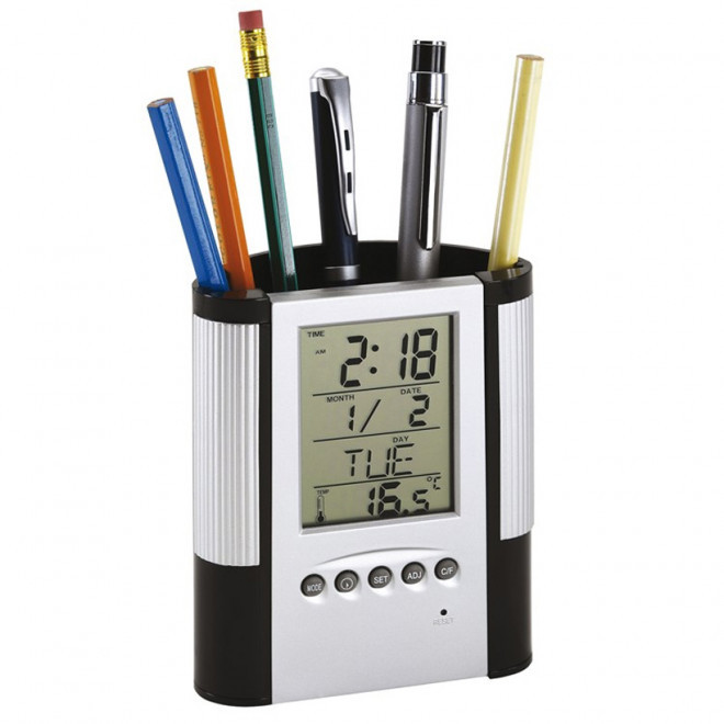 POT A CRAYONS PUBLICITAIRE MULTIFONCTIONS 'AUSTIN' - argenté