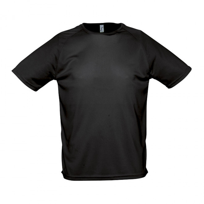 T-SHIRT PERSONNALISÉ RESPIRANT HOMME 'SPORTY' 140 GR/M² - noir