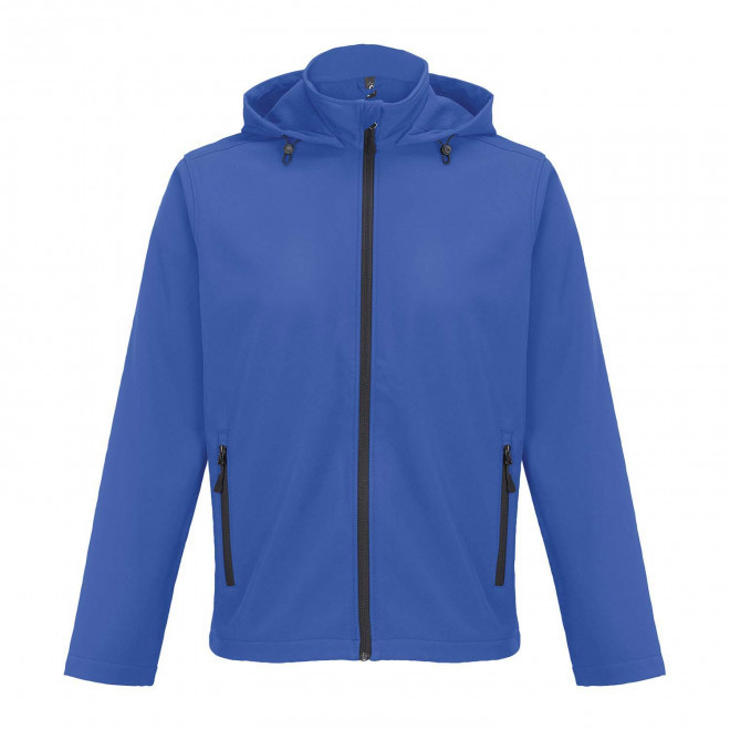SOFTSHELL HOMME PERSONNALISEE 'RACE HOODED' - bleu royal