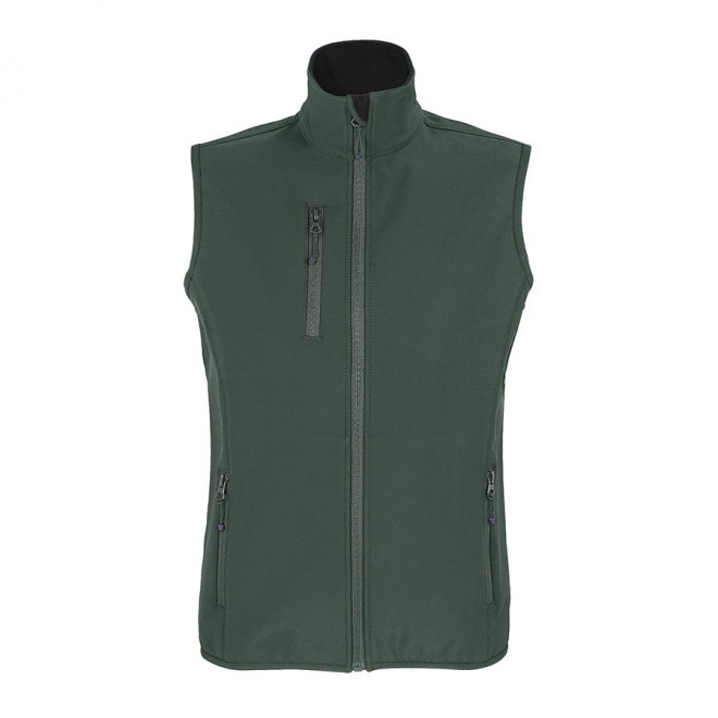 VESTE ZIPPÉE PERSONNALISÉE FEMME SOFTSHELL SANS MANCHES 'FALCON BW' - vert forêt