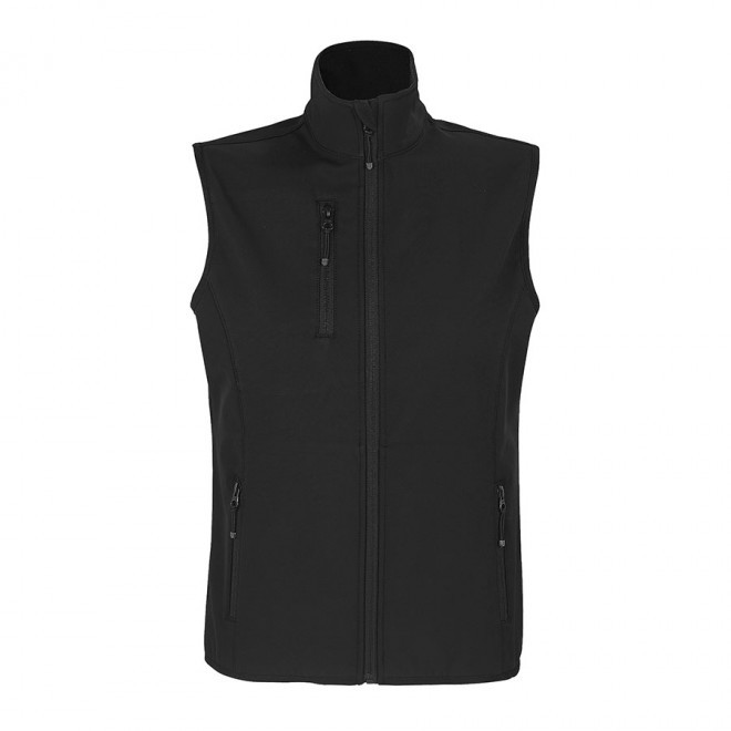 VESTE ZIPPÉE PERSONNALISÉE FEMME SOFTSHELL SANS MANCHES 'FALCON BW' - noir