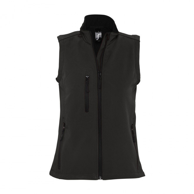 VESTE SANS MANCHES BODYWARMER SOFTSHELL FEMME 'RALLYE' 340 GR/M² - noir
