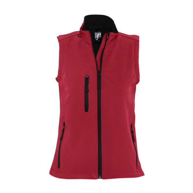 VESTE SANS MANCHES BODYWARMER SOFTSHELL FEMME 'RALLYE' 340 GR/M² - rouge