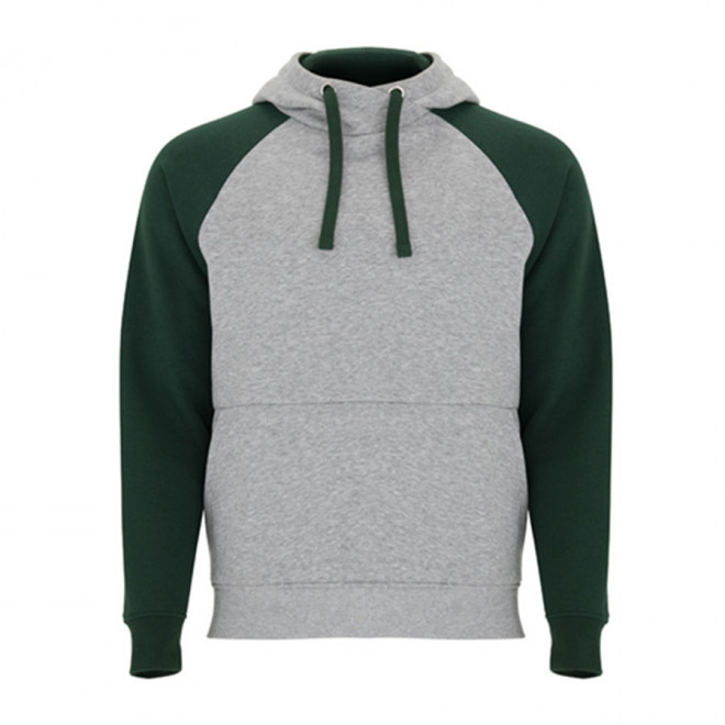SWEAT-SHIRT A CAPUCHE PERSONNALISÉ 'RAPHAEL DUO' - gris/vert