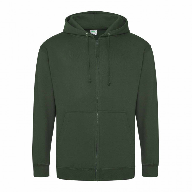 SWEAT ZIPPÉ PERSONNALISÉ À CAPUCHE HOMME 'CLUN' - vert bouteille