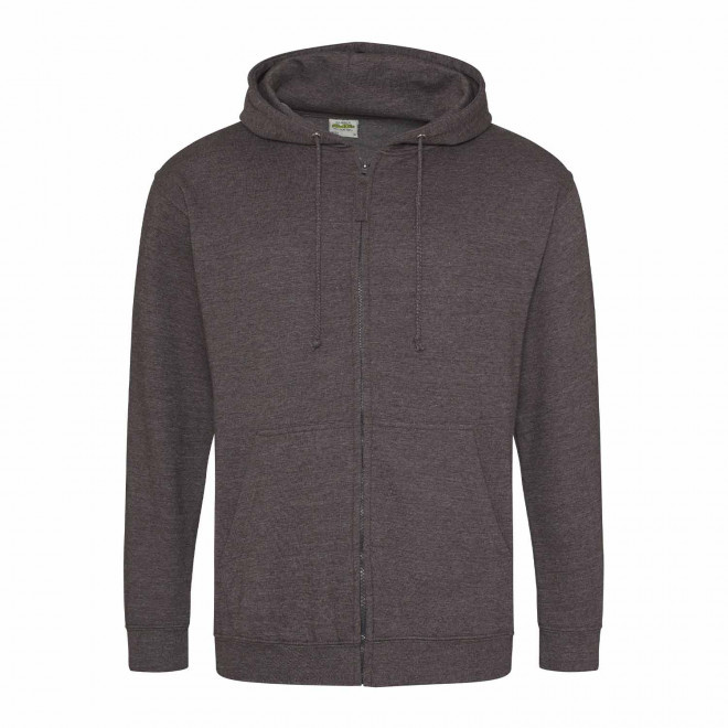 SWEAT ZIPPÉ PERSONNALISÉ À CAPUCHE HOMME 'CLUN' - charcoal