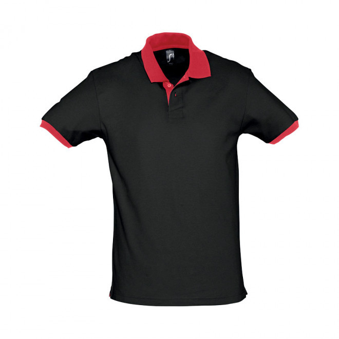 POLO PERSONNALISÉ BICOLORE 'PRINCE' 200 GR/M² - noir/rouge