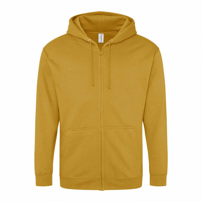 SWEAT ZIPPÉ PERSONNALISÉ À CAPUCHE HOMME 'CLUN' - mustard