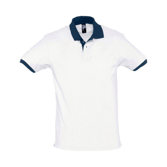 POLO PERSONNALISÉ BICOLORE 'PRINCE' 200 GR/M² - blanc/marine