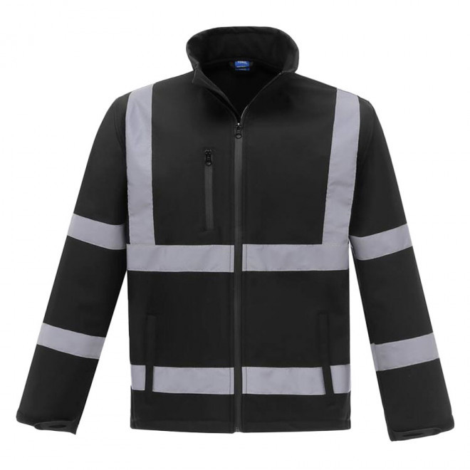 VESTE PERSONNALISABLE SOFTSHELL HAUTE VISIBLITÉ YOKO® 'MARK' - black