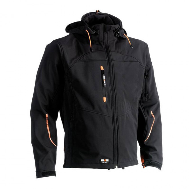 VESTE PERSONNALISABLE SOFTSHELL À CAPUCHE HEROCK® 'SEAN' - black