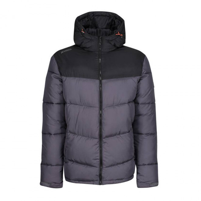 DOUDOUNE PERSONNALISÉE AVEC CAPUCHE HEROCK® 'LOGAN' - iron/black