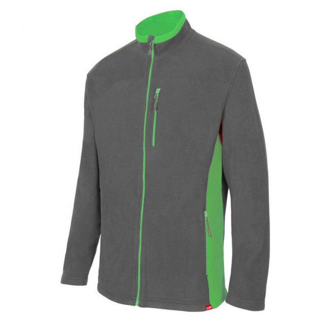 VESTE POLAIRE BICOLORE PERSONNALISABLE 'ALLAN' - grey/lime